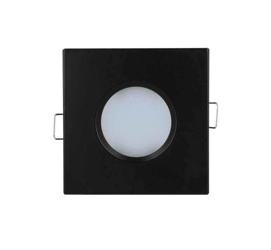 LED inbouwspot zwart vierkant - Badkamer IP44 - zaagmaat 73mm - buitenmaat 84mm