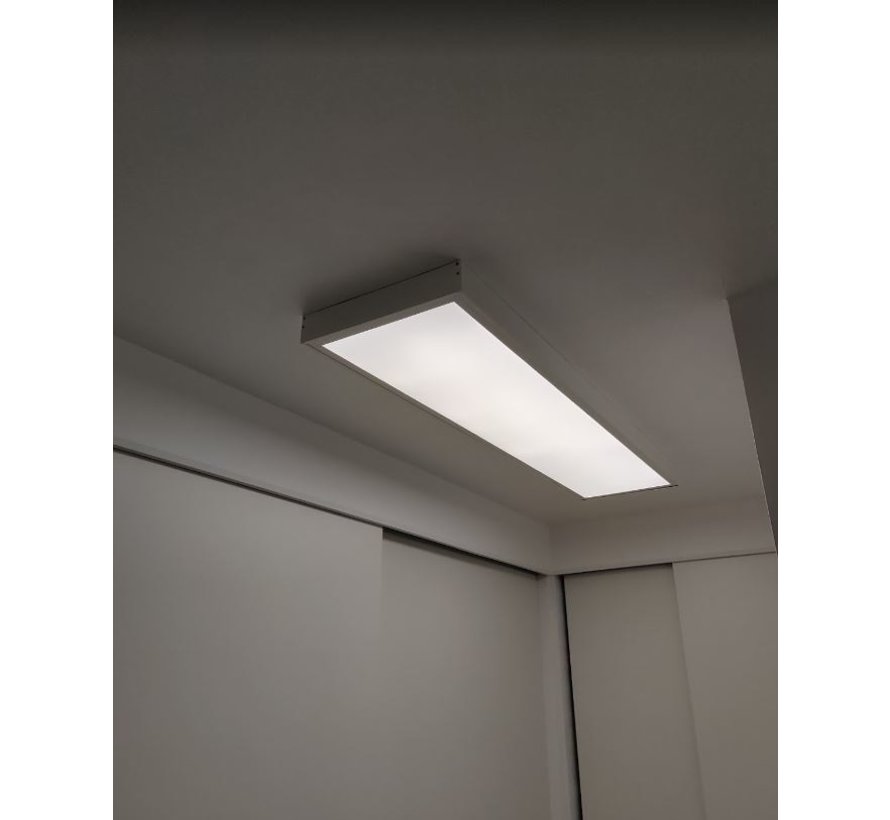 LED paneel opbouw - Wit aluminium - 120x30 Schroefloos frame systeem - 5cm hoog