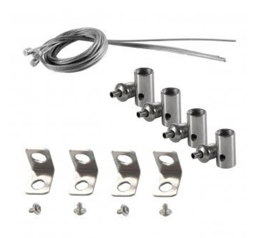 LED paneel ophangsysteem met 4 staaldraden