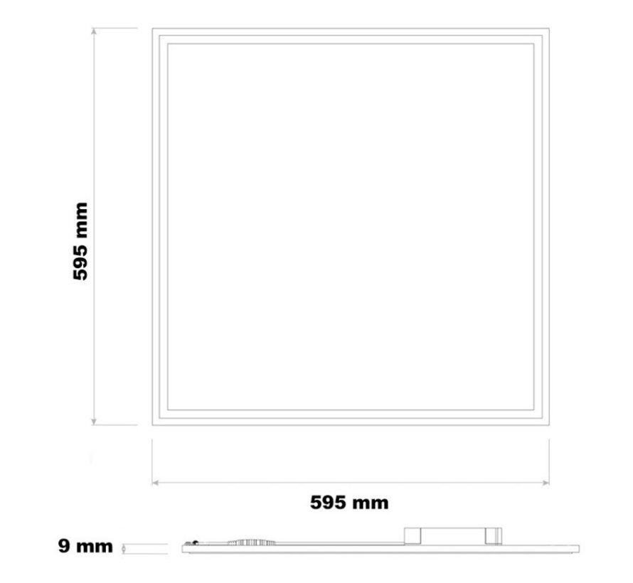 LED paneel 60x60cm - 3000K 830 - 40W 4600lm - Flikkervrij - 5 jaar garantie