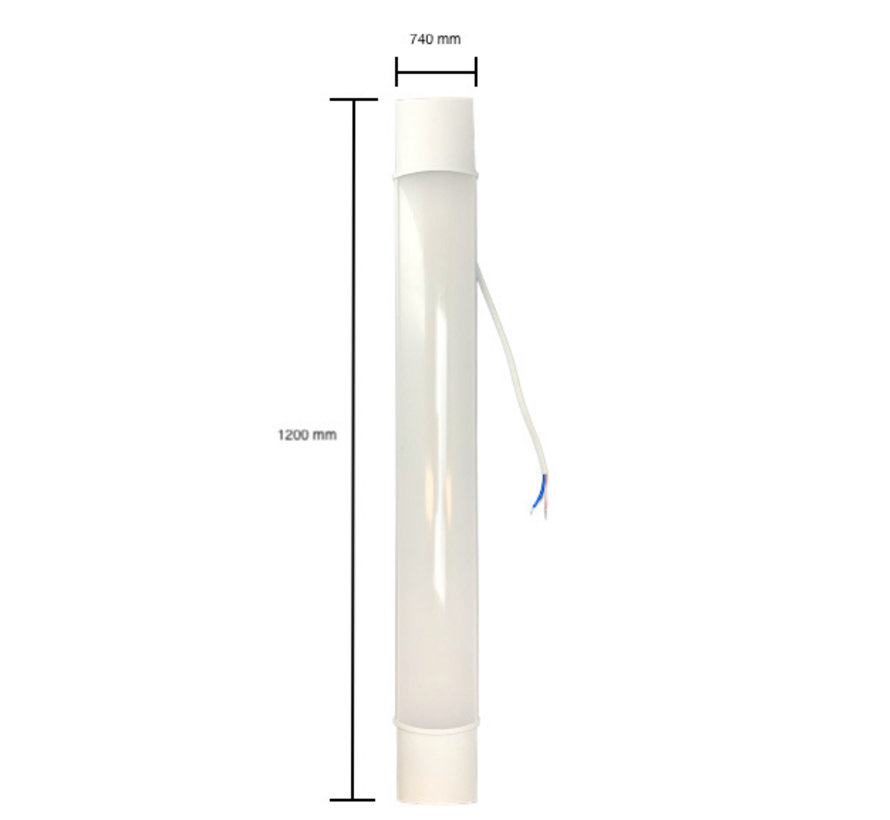 LED Batten - 120cm 40W LED armatuur - 3000K warm wit (830) - compleet incl. bevestigingsmateriaal