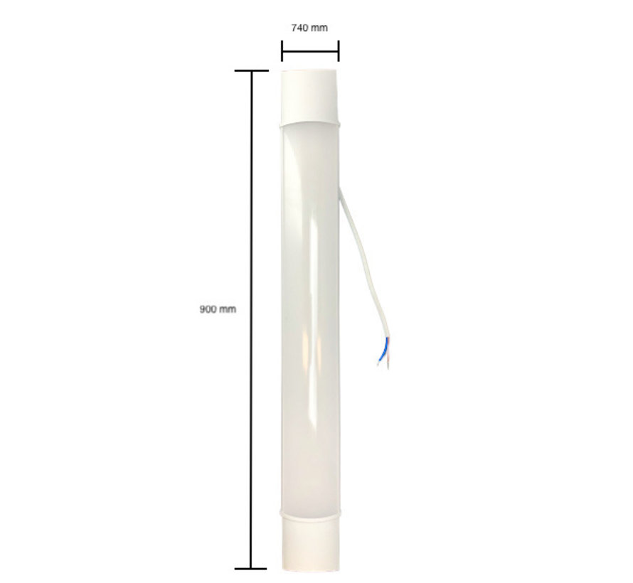 LED Montagebalk - Batten 90cm - 20W 2400Lm - 6000K 865 Daglicht Wit - 230v