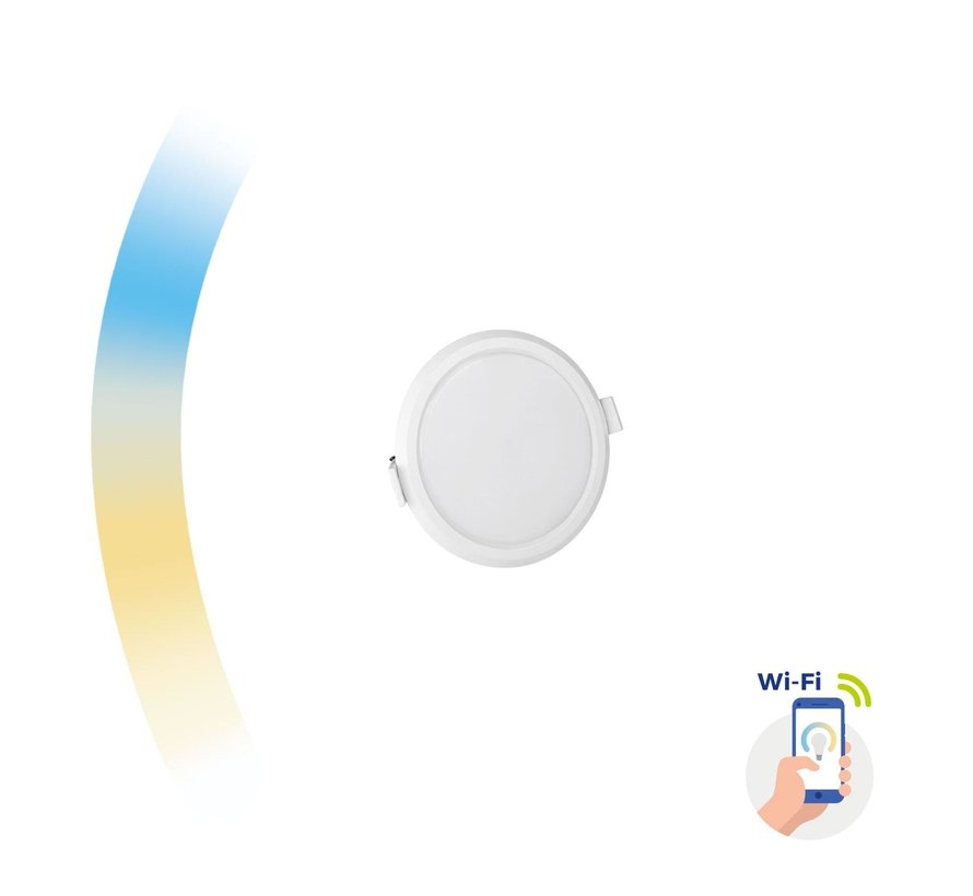 OP=OP WiFi LED - dimbare inbouwspot 6W - CCT 3000K-6500K - Bediening met de App