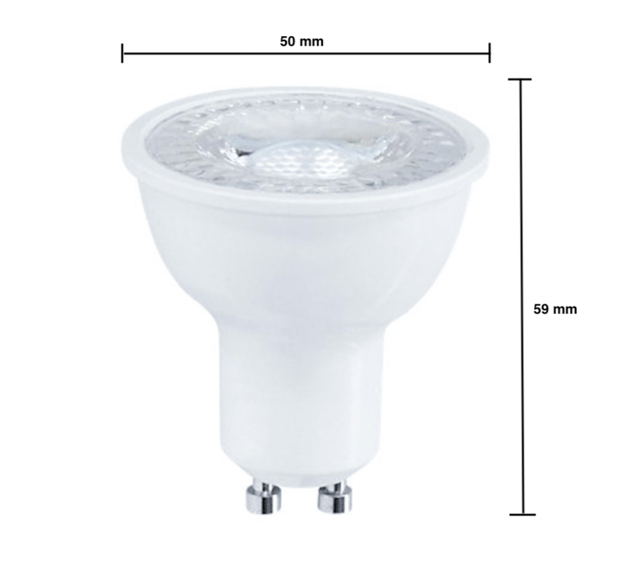 LED spot GU10 - 6W vervangt 45W - 3000K warm wit licht