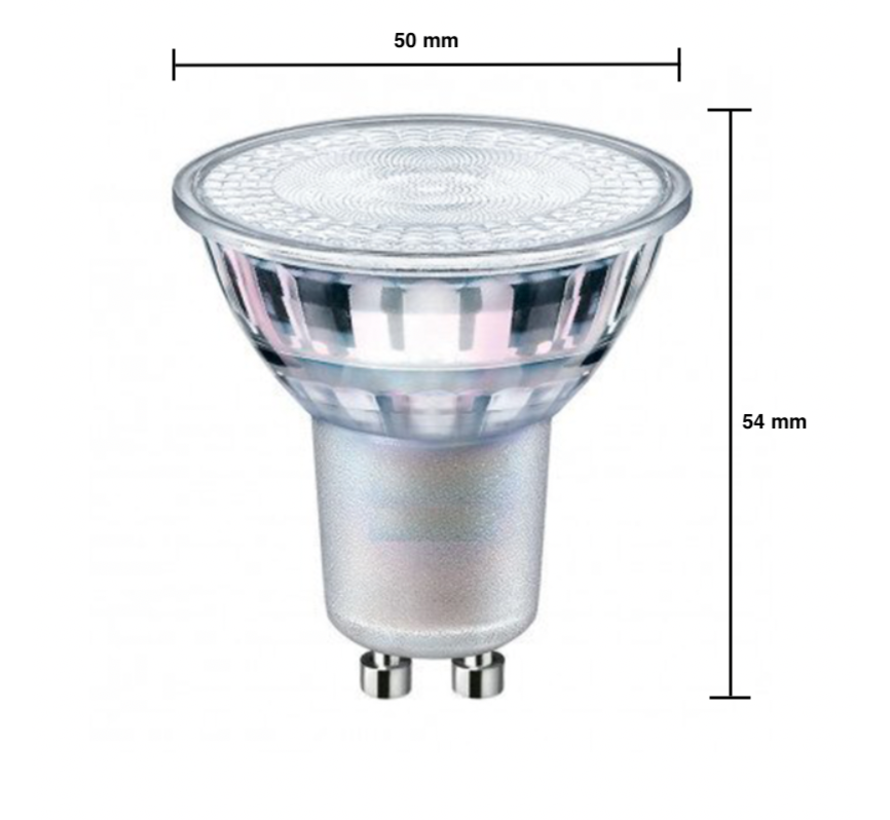 LED spot GU10 - 3W vervangt 30W - 2700K warm wit licht - Glazen behuizing