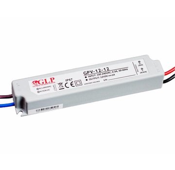 LED voedingsadapter - 12V 12W 1A - geschikt voor 12V LED-verlichting - IP67 waterdicht