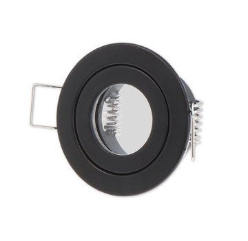 LED line LED GU11 / MR11 inbouwspot Ø35mm - Zwart rond - Waterdicht IP44 - zaagmaat 45mm - buitenmaat 55mm
