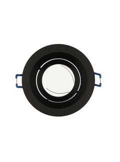 Inbouwspot Zwart geborsteld aluminium rond - kantelbaar - zaagmaat 80mm - buitenmaat 92mm