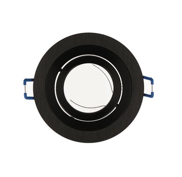 Inbouwspot Zwart geborsteld aluminium rond - kantelbaar - zaagmaat 80mm - buitenmaat 92mm