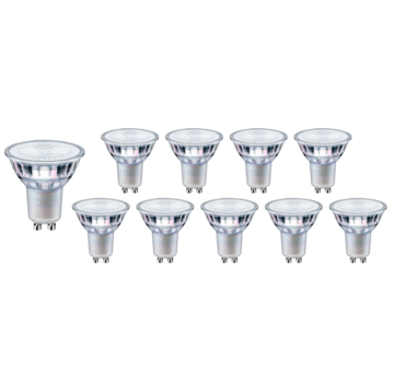 Voordeelpak 10 stuks - GU10 LED spot - 1W vervangt 10W - 2700K warm wit licht - 36° lichtspreiding