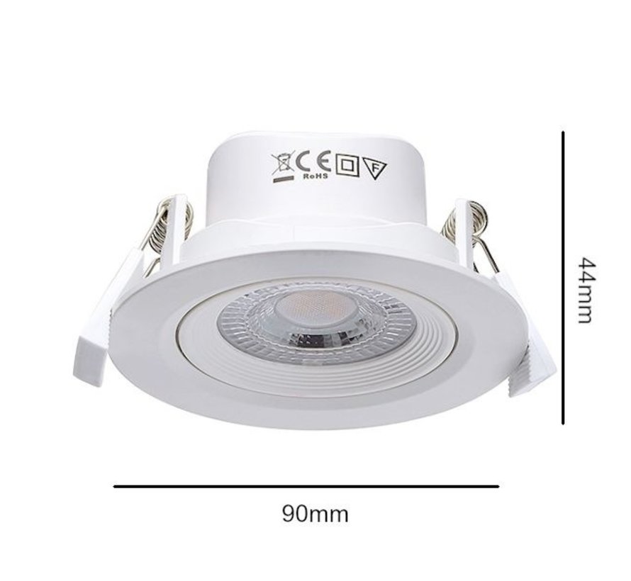 LED inbouwspot - 5W vervangt 35W - 6500K daglicht wit - Kantelbaar