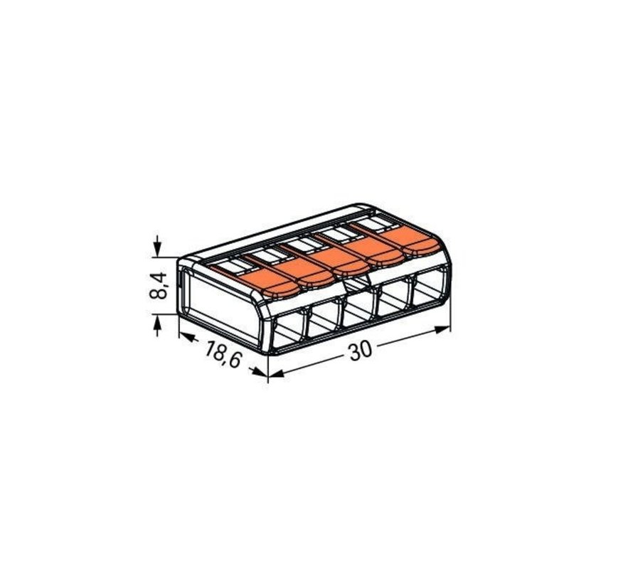 2 stuks WAGO lasklem  0.14-4 mm 5 polig