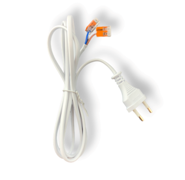 150cm aansluitstekker 2-polig incl. 2 WAGO kabelverbinders - 230V netsnoer met open einde -  0.75mm²
