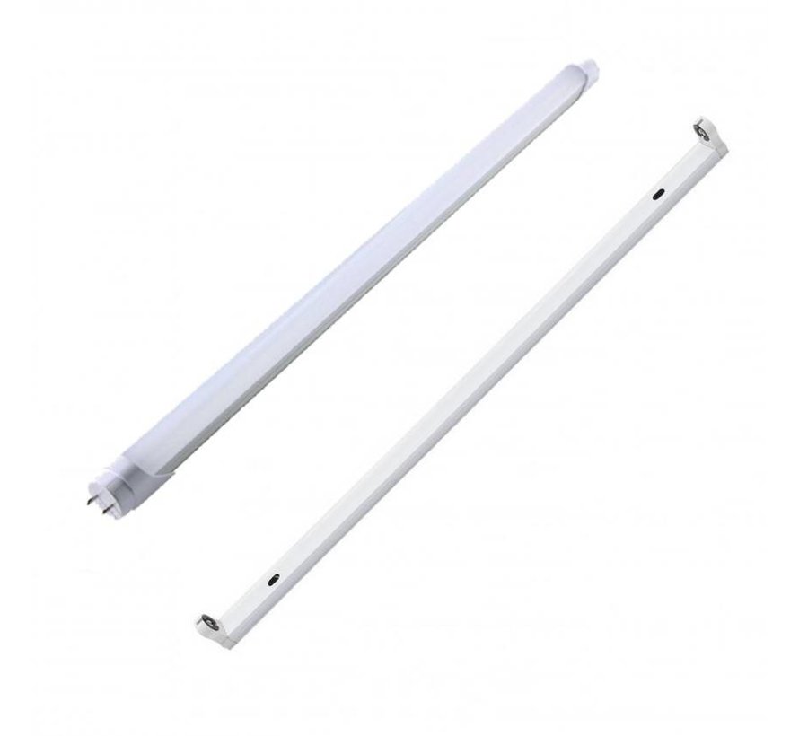 LED TL armatuur 60cm + LED TL buis - 4000K 840 helder wit licht - - Ledpanelendiscounter.nl