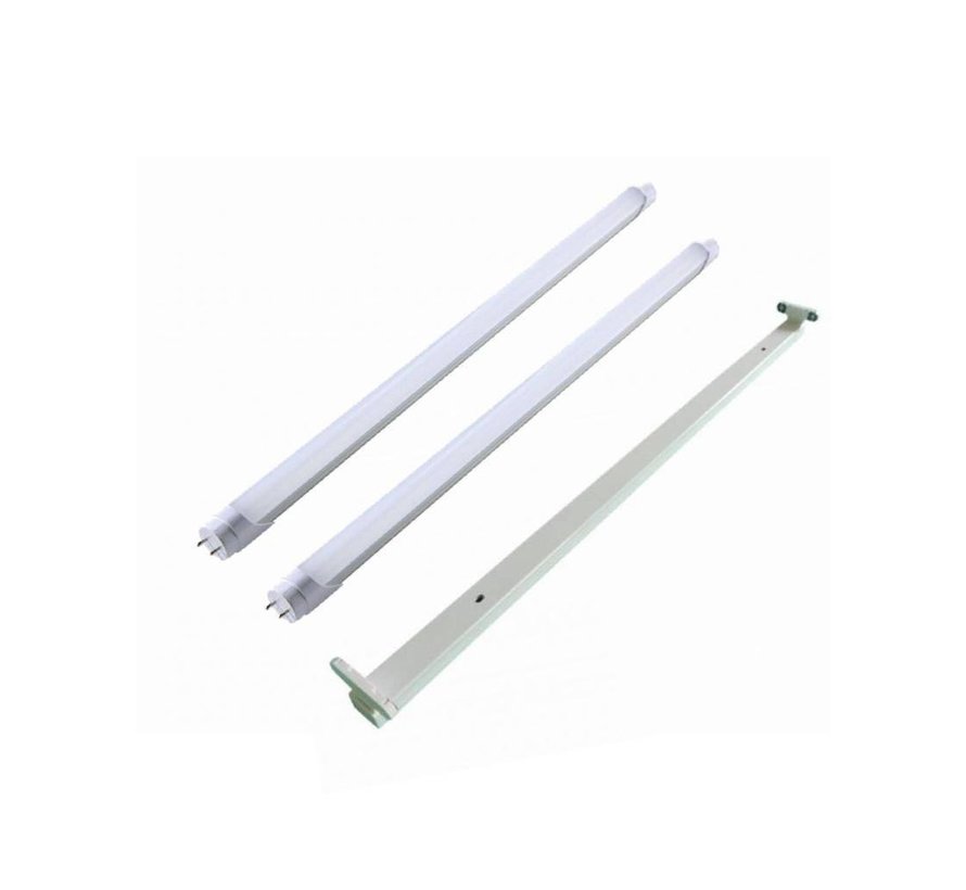 LED TL armatuur 60cm + 2 LED TL buizen 10W p/s - 6000K 865 daglicht - Compleet