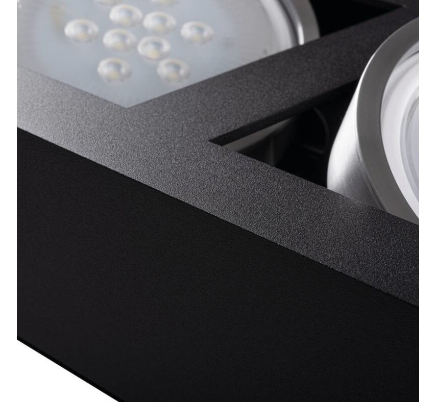 LED AR111 GU10 plafondspot armatuur zwart - Tweevoudig voor 2 LED GU10 spots
