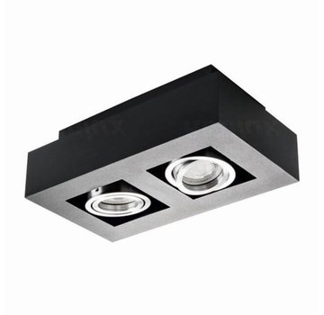 Kanlux LED GU10 plafondspot armatuur zwart - Dubbelvoudig voor 2 LED GU10 spots