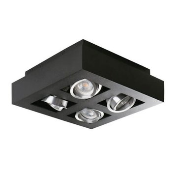 Kanlux LED GU10 plafondspot armatuur zwart - Viervoudig voor 4 LED GU10 spots