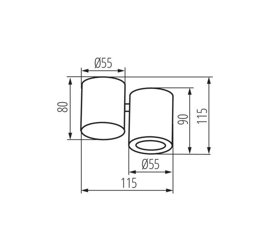 LED GU10 plafondspot verstelbaar zwart - Enkelvoudig voor 1 LED GU10 spot