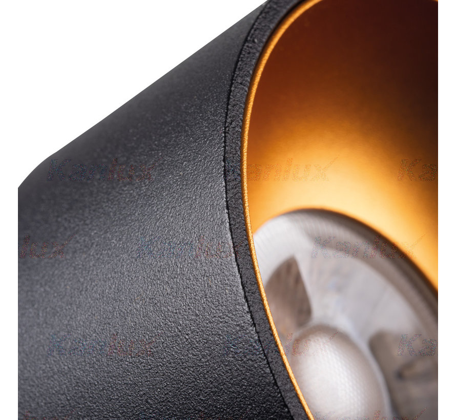 LED Inbouwspot - Zaagmaat 85mm - GU10 Spot - Zwart - Goud