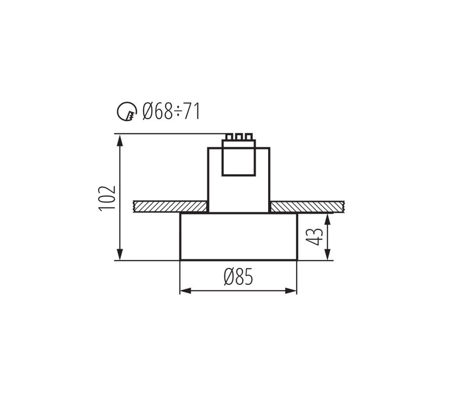 LED Inbouwspot - Zaagmaat 85mm - GU10 Spot - Zwart