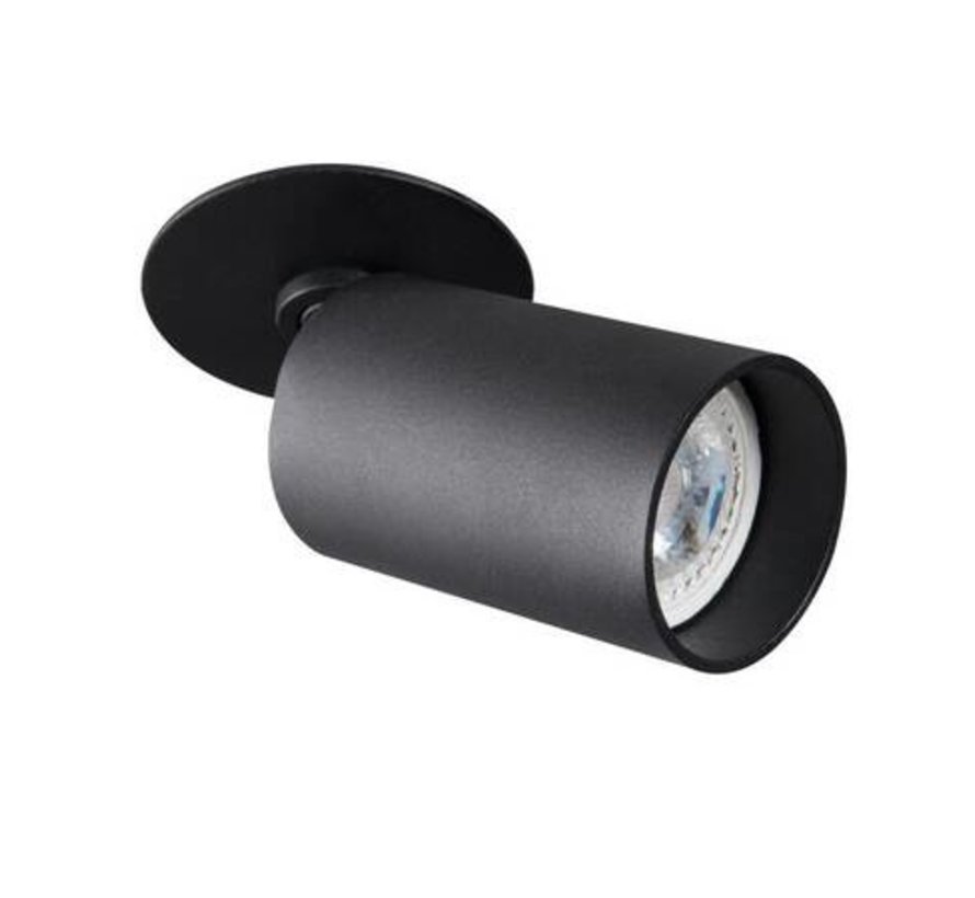 LED GU10 plafondspot richtbaar zwart rond - Enkelvoudig voor 1 LED GU10 spot