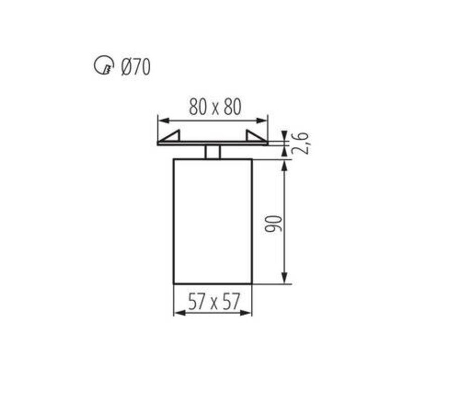 LED GU10 plafondspot richtbaar zwart vierkant - Enkelvoudig voor 1 LED GU10 spot