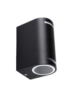 Kanlux LED GU10 wandlamp zwart IP44 - Dubbelvoudig voor 2 LED GU10 spots