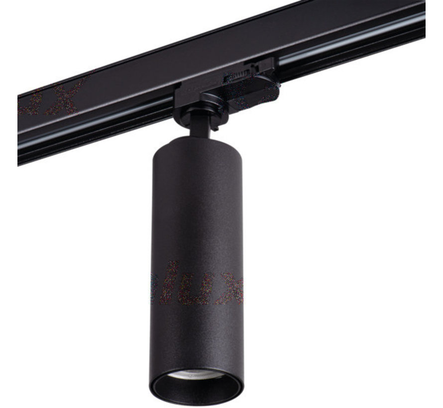 LED GU10 railspot zwart - 3-Fase universeel - Enkelvoudig voor 1 LED GU10 spot