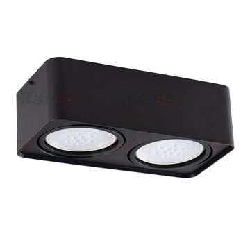 Kanlux LED GU10 AR111 opbouwspot zwart rechthoek - Dubbelvoudig voor 2 LED GU10 spots
