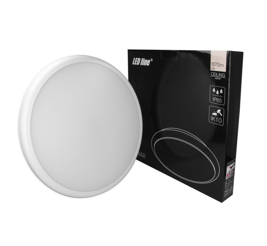 LED Bulkhead Lunar Wit 18W 1870lm - 840 Koel Wit | 300mm | IP65 | Bewegings- en lichtsensor| 5 jaar garantie