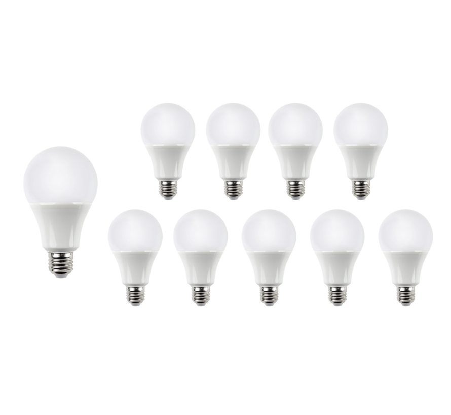 Voordeelpak 10 stuks - Type A60 - LED lampen E27 - 11W vervangt 75W - Lichtkleur optioneel