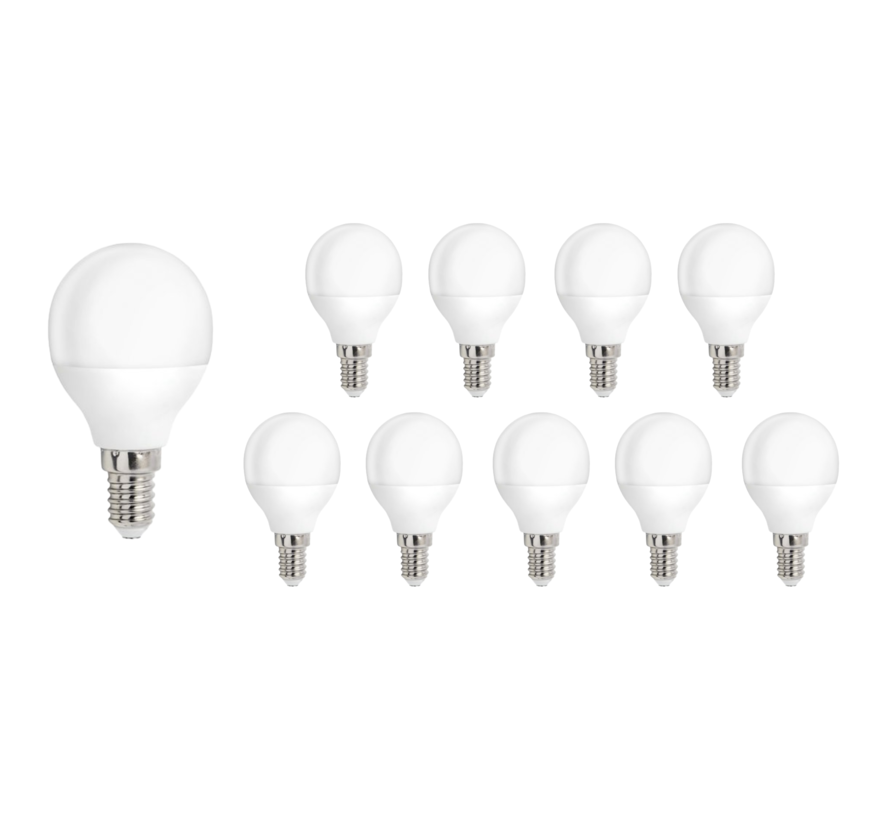 Voordeelpak 10 stuks - LED lamp E14 - G45 - 1W vervangt 10W - Lichtkleur optioneel