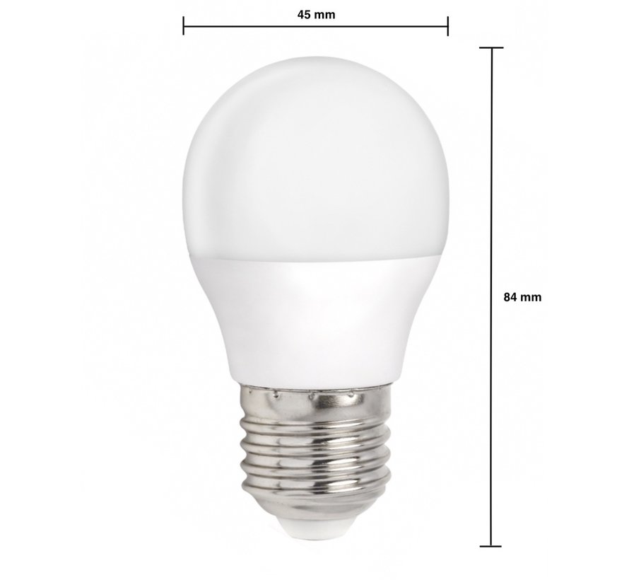 LED Lamp E27 fitting - G45 - 3000K warm wit licht - 6W vervangt 45W
