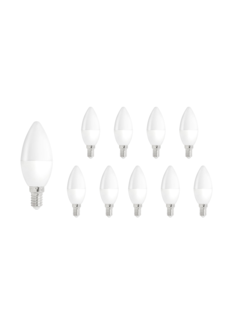 Voordeelpak 10 stuks - LED Kaarslampen E14 fitting - C37 - 3000K warm wit licht - 3W vervangt 24W