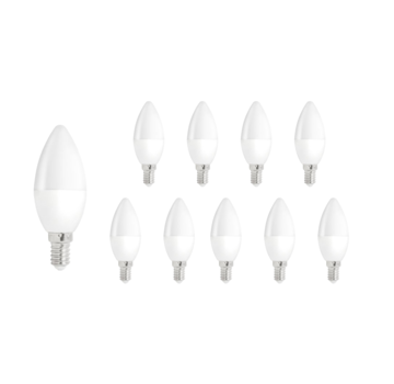 Voordeelpak 10 stuks - LED Kaarslampen E14 fitting - C37 - 3000K warm wit licht - 3W vervangt 24W