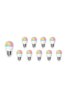 Voordeelpak 10 stuks - AigoSmart WiFi LED Lamp - E27 fitting - 6,5W - G45 - RGB+CCT alle lichtkleuren - Bediening met de App