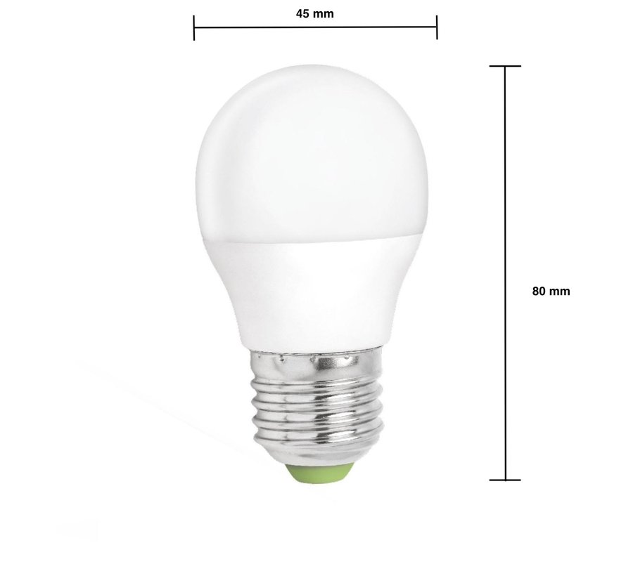 LED Lamp dimbaar E27 fitting - P45 - 6000K daglicht wit - 6W vervangt 42W