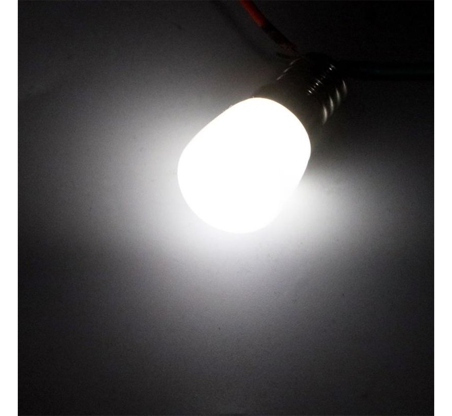 LED Koelkast lamp E14 fitting - T26 - 6000K daglicht wit - 2W vervangt 16W