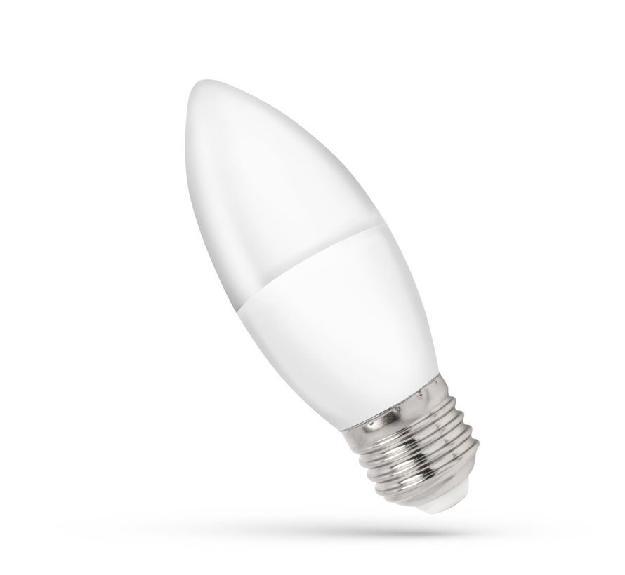 LED Lamp E27 fitting - C38 - 3000K warm wit licht - 8W vervangt 48W