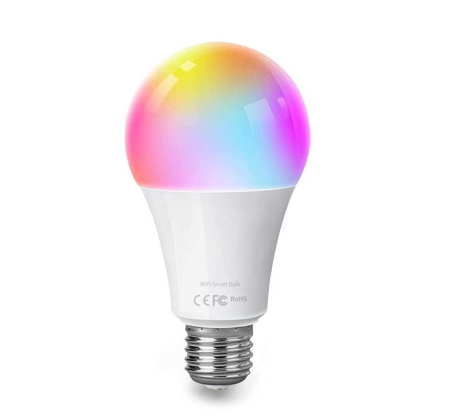 Voordeelpak 10 stuks - WiFi LED Lamp E27 - A60 - RGB+CCT alle lichtkleuren - 9W vervangt 62W - Bediening met de App