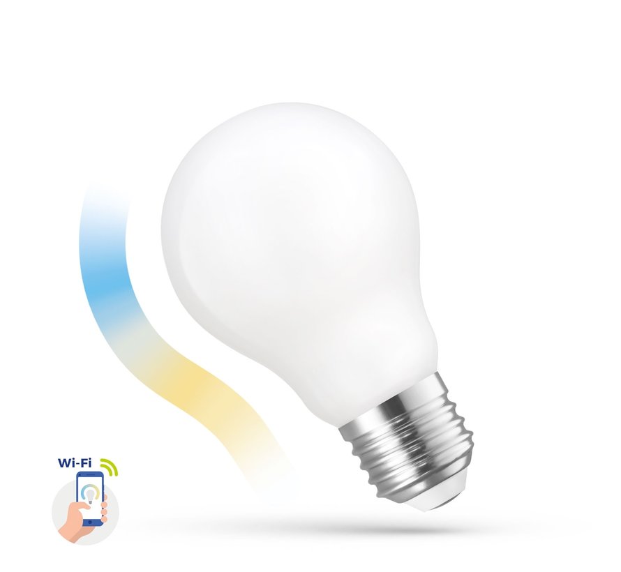 WiFi LED Lamp E27 fitting - A60 - CCT - 5W vervangt 45W - Bediening met de App