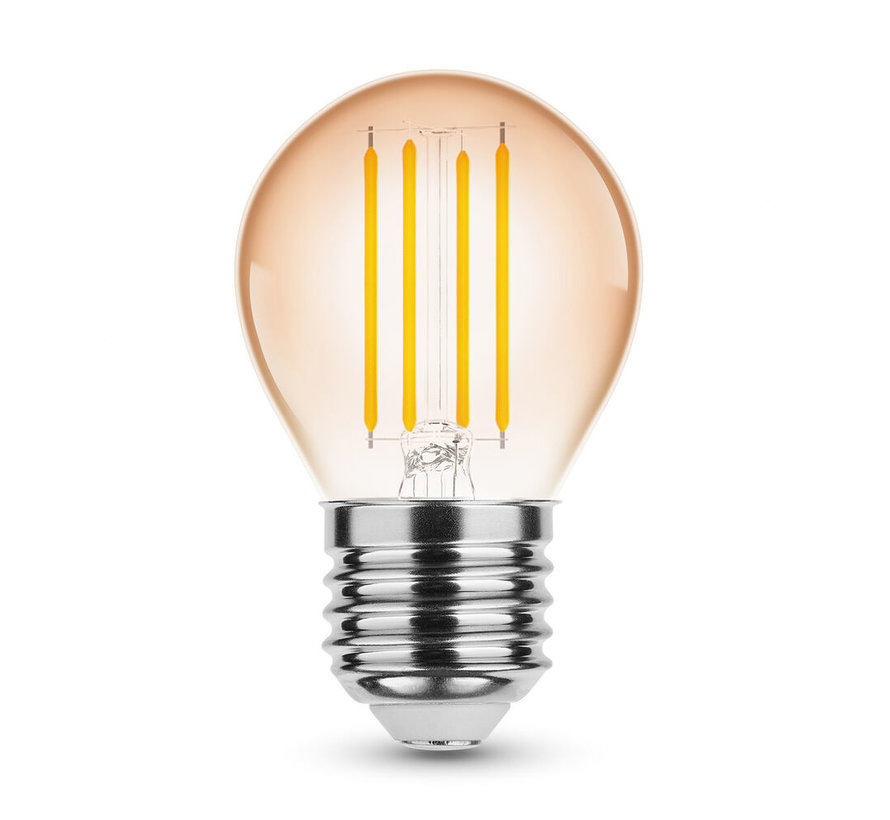 OP=OP LED Filament lamp E27 - G45 - 4W vervangt 33W - 1800K zeer warm wit licht