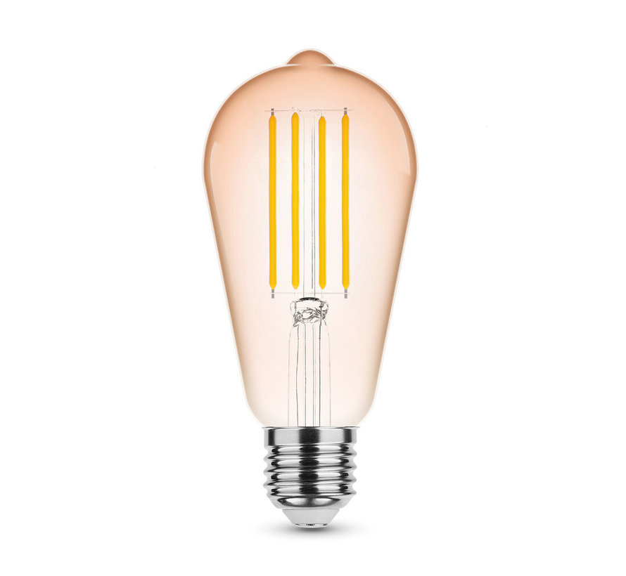 OP=OP LED Filament lamp E27 - ST64 - 4W vervangt 33W - 1800K zeer warm wit licht - Tall