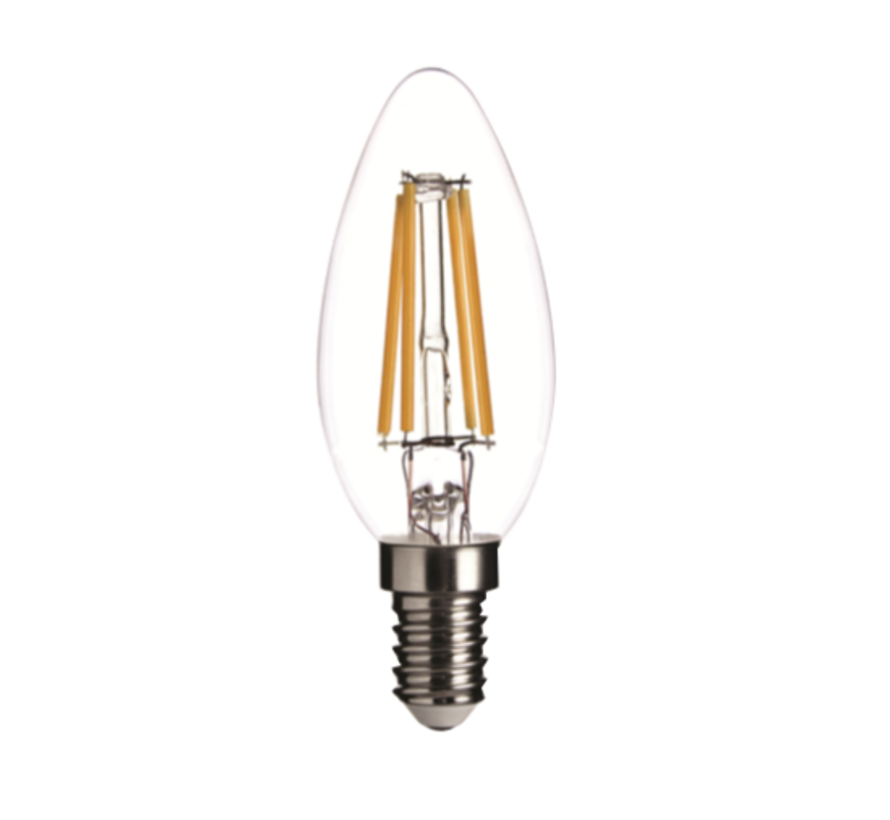 LED Filament lamp E14 fitting - C37 -  2700K warm wit licht - 5W vervangt 50W - dimbaar