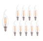 Voordeelpak 10 stuks LED Filament lamp E14 fitting - C37 - 2700K warm wit licht - 5W vervangt 45W - dimbaar