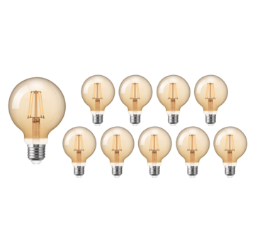 Voordeelpak 10 stuks LED lamp E27 fitting - 2200K extra warm wit licht - 4W vervangt 40W - dimbaar