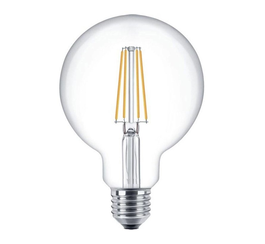 LED Filament lamp E27 fitting - G125 -2700K warm wit licht - 6W vervangt 60W - dimbaar