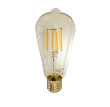 LED Filament lamp E27 fitting - ST64 - 2700K warm wit licht - 4W vervangt 40W - dimbaar