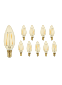 Voordeelpak 10 stuks LED lamp E14 fitting - C35 - 1800K extra warm wit licht - 5W vervangt 35W - dimbaar